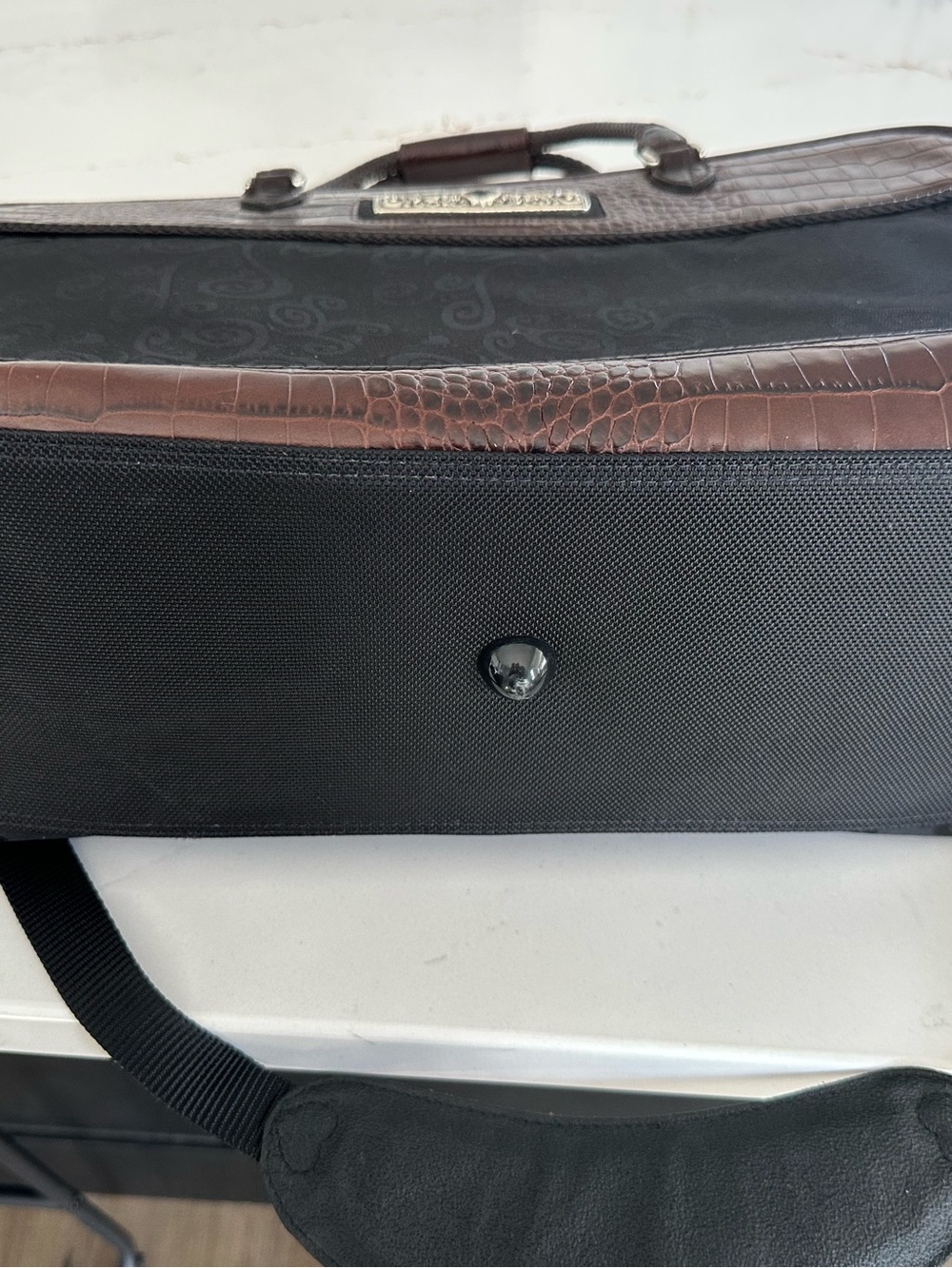 Brighton Brown and black Croc leather Briefcase carry on - Picture 13 of 13